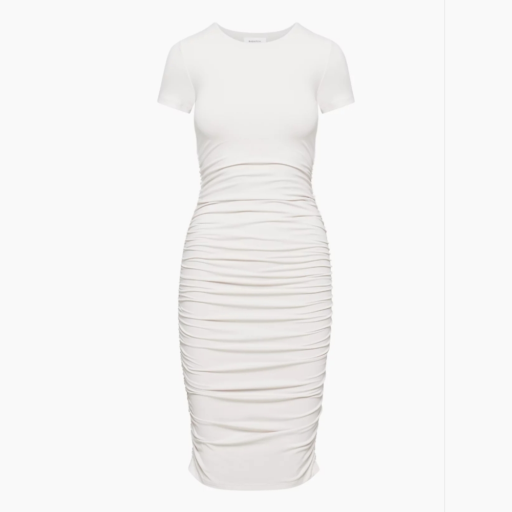Babaton Contour Ruched Midi Dress Sz Medium